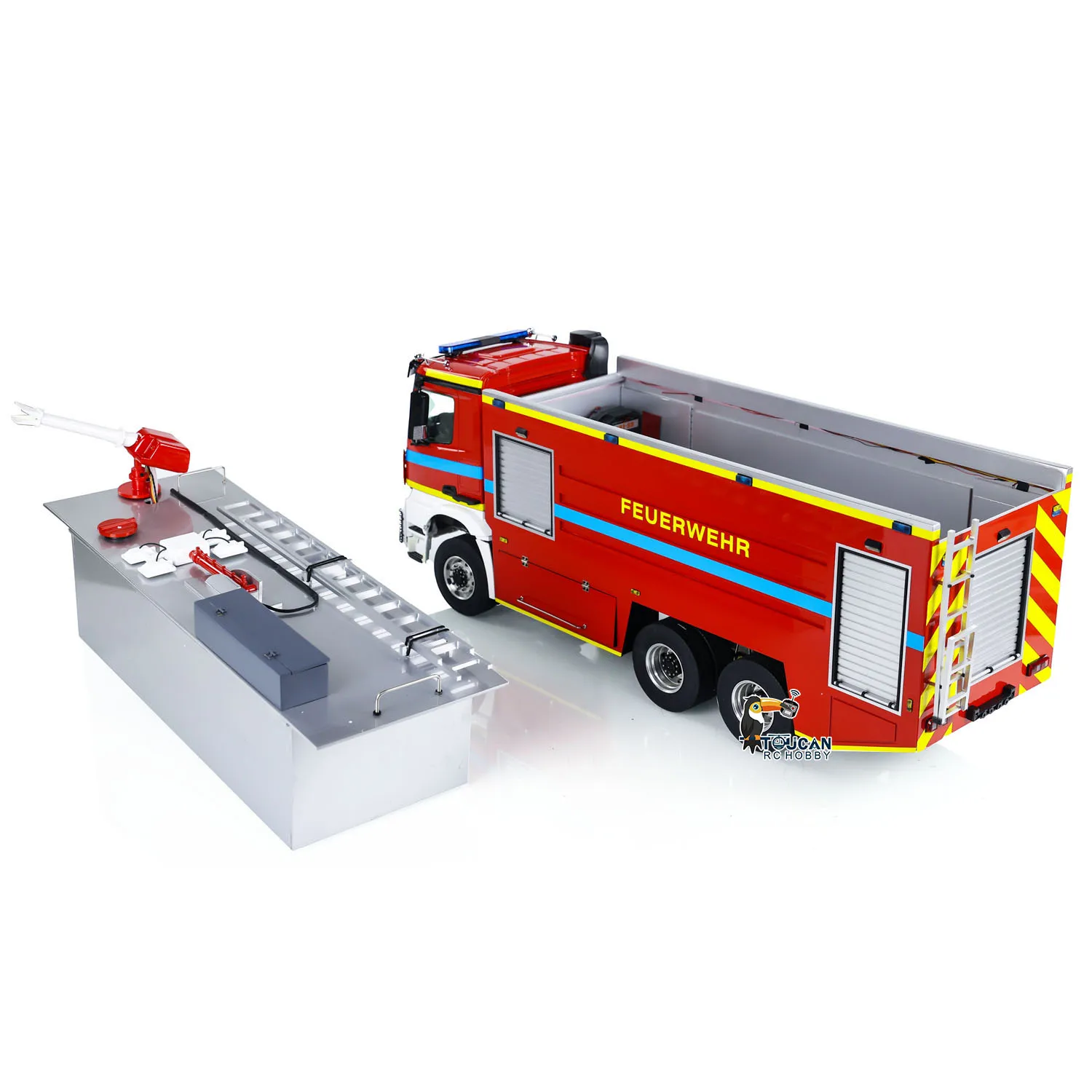 Gift 1/14 6x6 Metal Chassis RC Fire Fighting Truck Radio Control Painted Assembled Fire Car Vehicle Model Toys for Boys TH24300