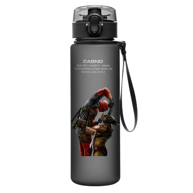 Bouteille d'eau Deadpool et Wolverine pour fan, collier, tasse, film Marvel, sports de plein air, grande capacité, cadeaux, 560ml