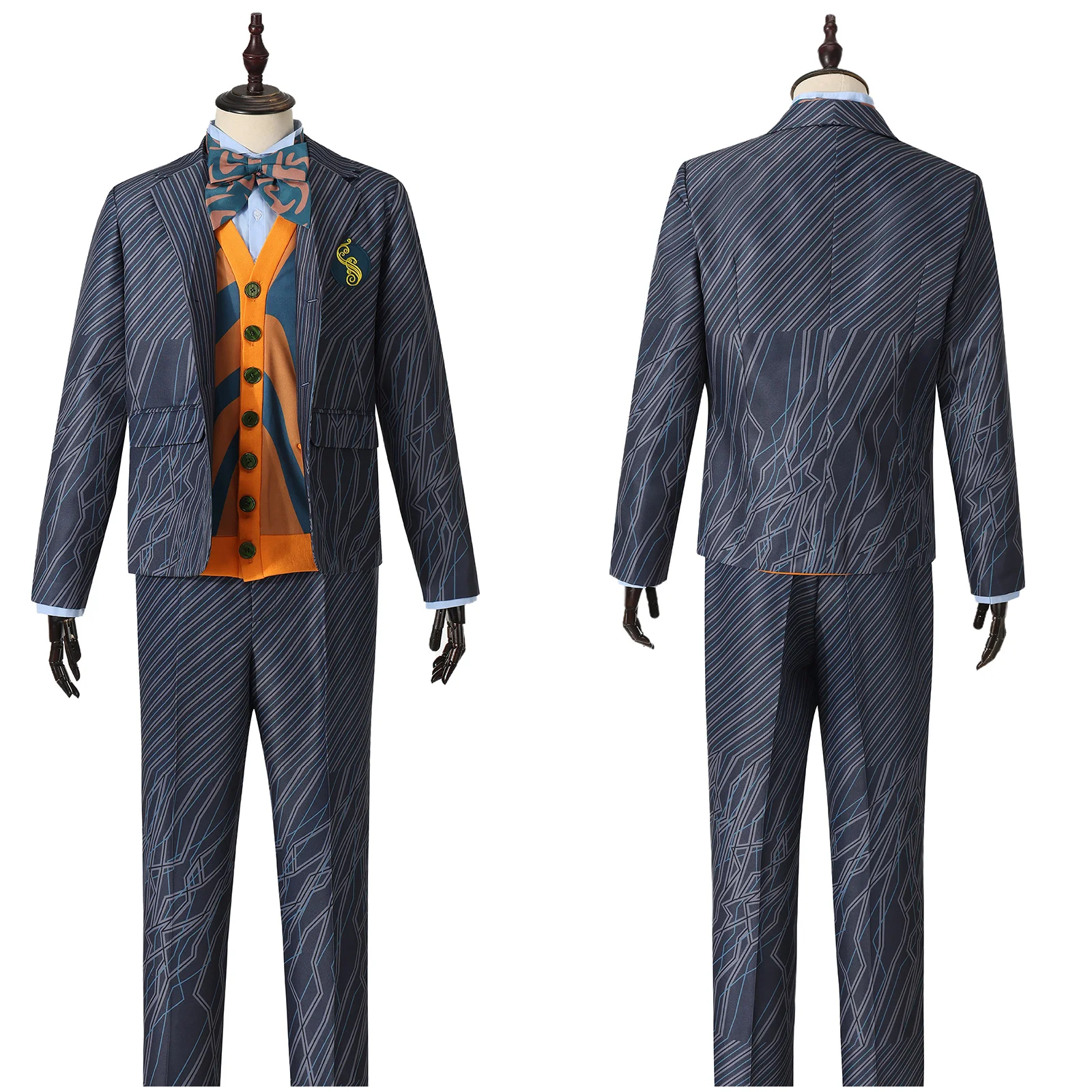 

Boq Cosplay Costume Striped Uniform Coat Sweater Pants Tie Set Halloween Party Performance Outfit