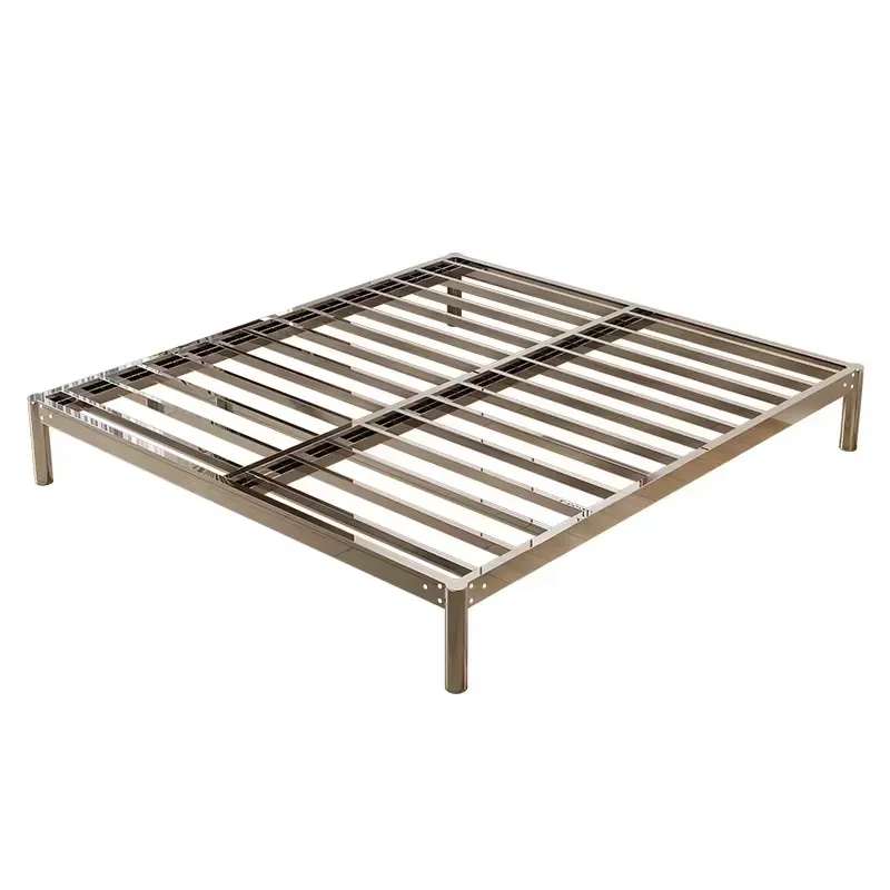 Heavy-Duty 304 Stainless Steel Thickened Bed Frame-Single/Double Modern Minimalist Eco-Friendly Bedroom Furniture