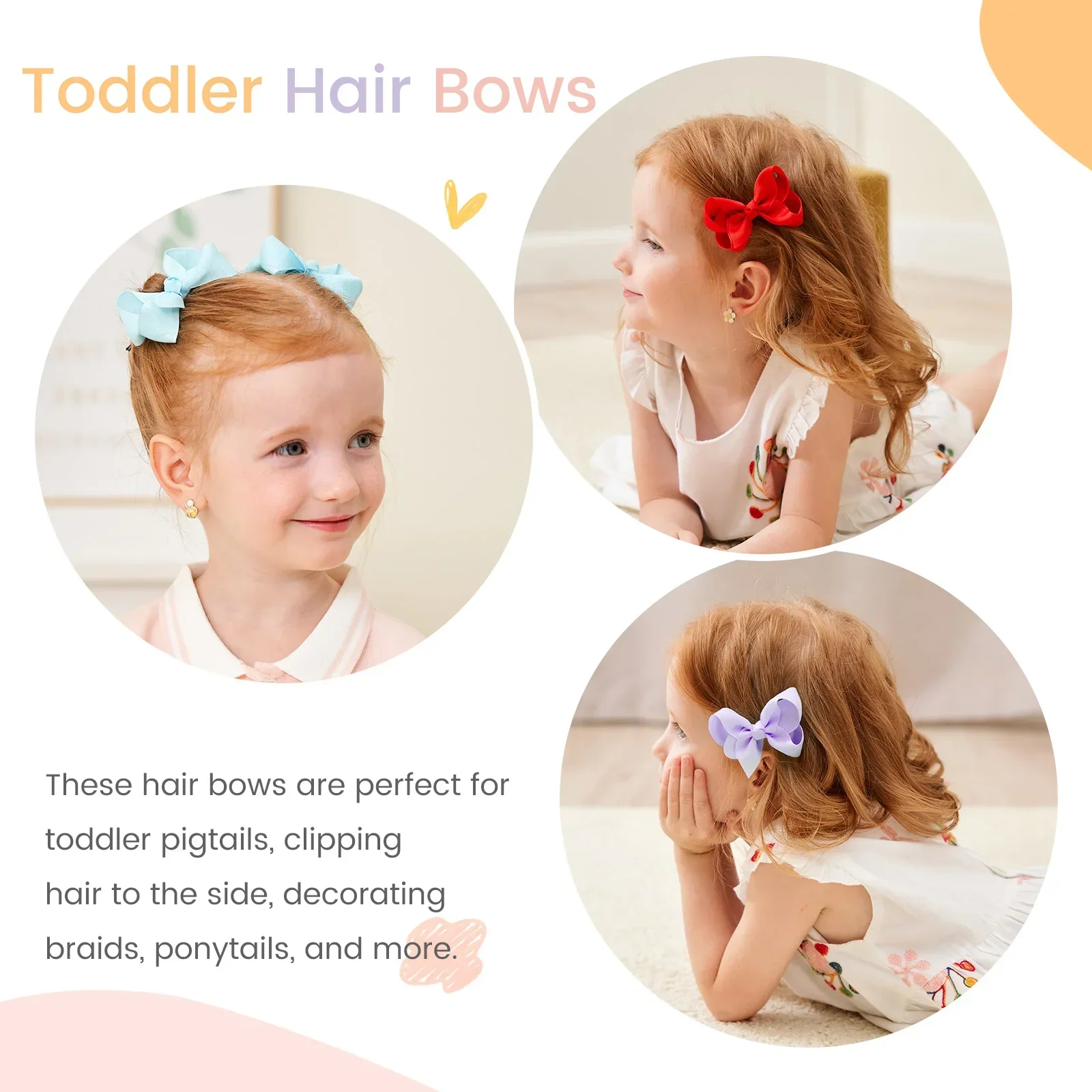 20/30Pcs Solid Ribbon Hair Bows Clips Gift Set for Baby GirlsToddler Hair Bowknot 3inch Hairpin Hair Accessories Wholesales Gift