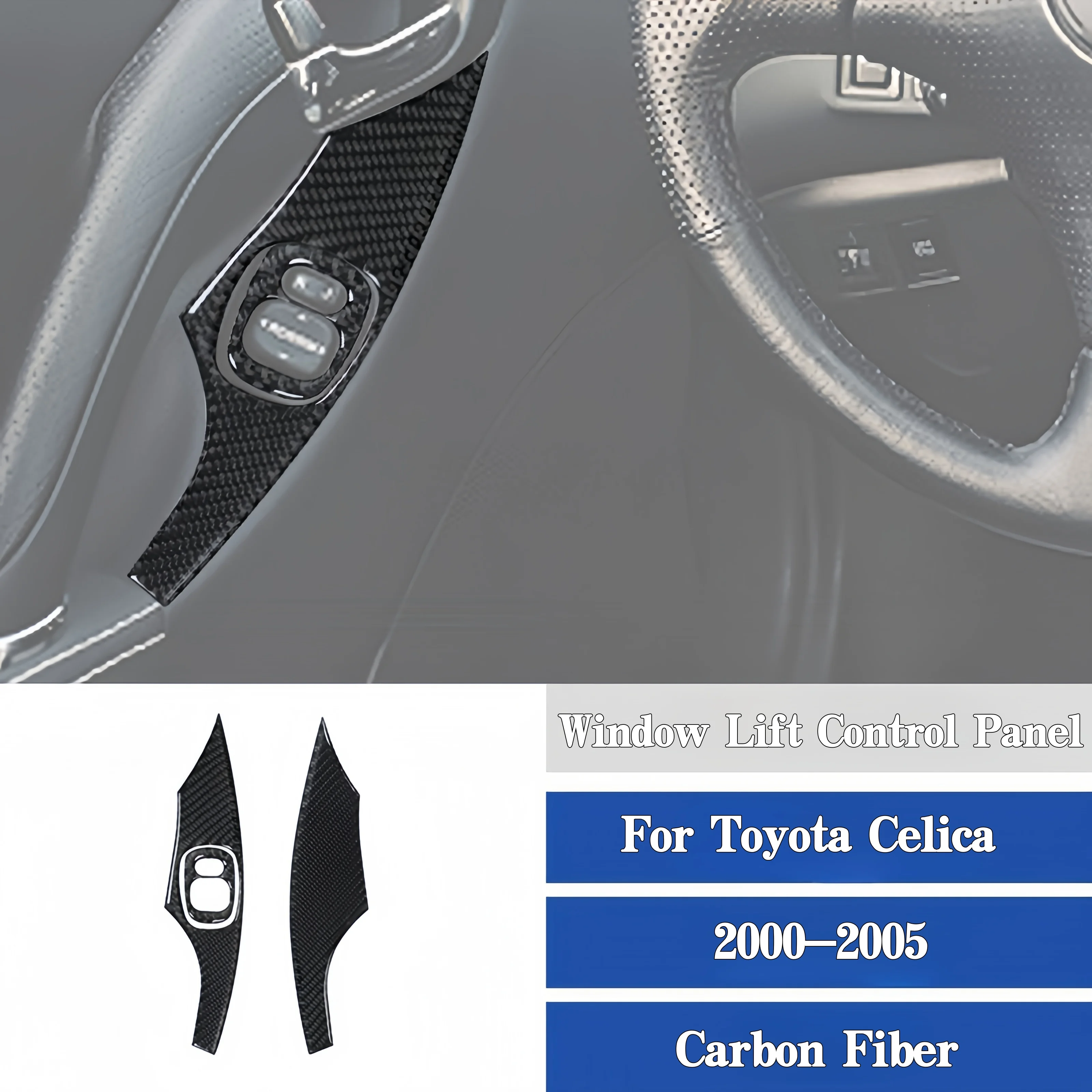 

For Toyota Celica 2000-2005 Carbon Fiber Car Window Lift Control Panel Trim Cover Decoration Sticker Interior Accessories
