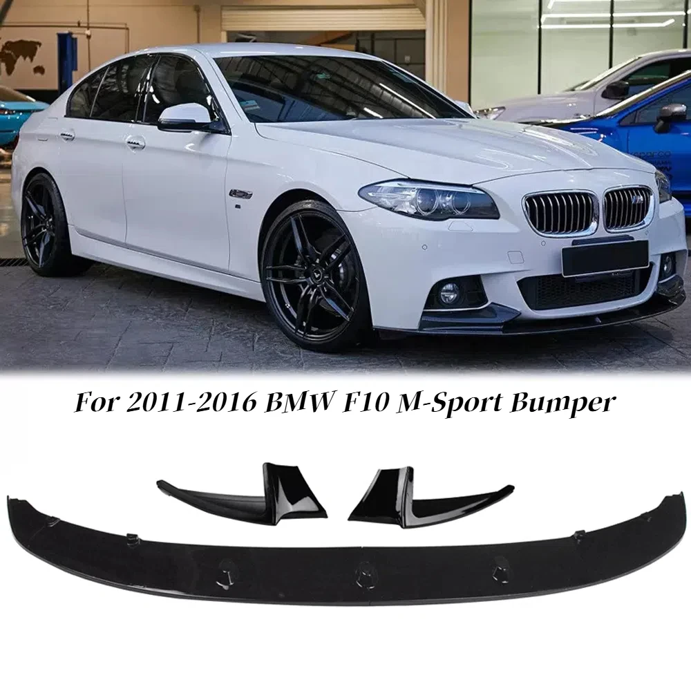 

For 11-16 BMW F10 5 Series M Sport Gloss Black Front Bumper Lip Spoiler Splitter