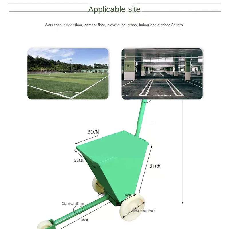 Máquina de marcado para pista de fútbol, polvo de Lima, aspersor de ceniza para patio de juegos, dispositivo de marcado para pista, espacio de estacionamiento, línea de dibujo