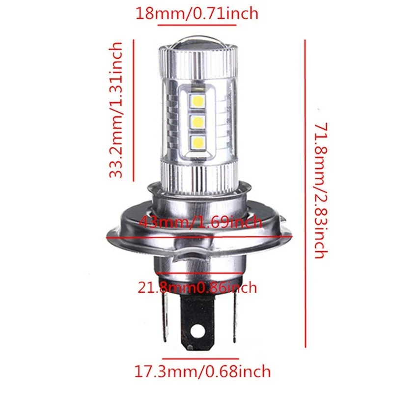 

H4 HB2 9003 LED Headlight Bulbs Hi Lo Beam 6000K 12V 80W with Lens Fog Light