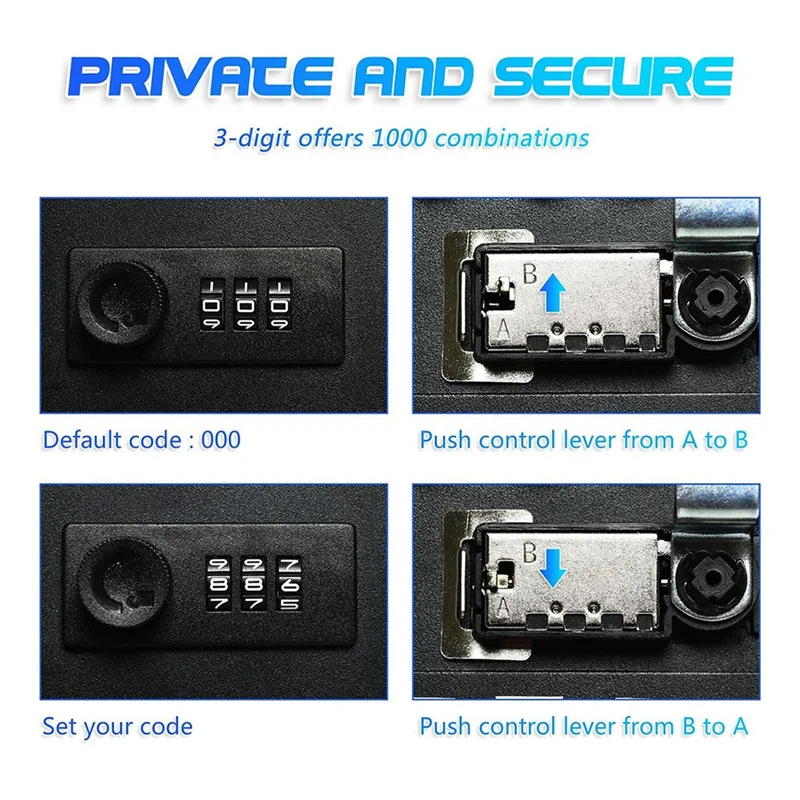 Combination Key Cabinet 20 Key Hooks Key Box Wall Mounted Locking Key Organizer Key Cabinet Security Lock Box