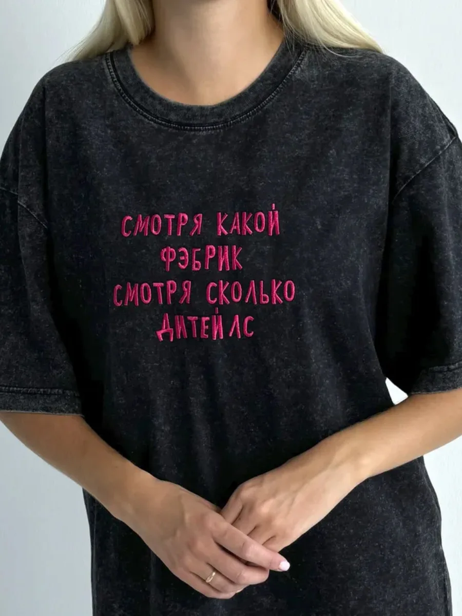 CGC Vintage y2k Women's T-shirt 2026 New 100% Cotton Summer Short Sleeve TopsCasual  Letter Graphic Oversized T-shirt Clothing