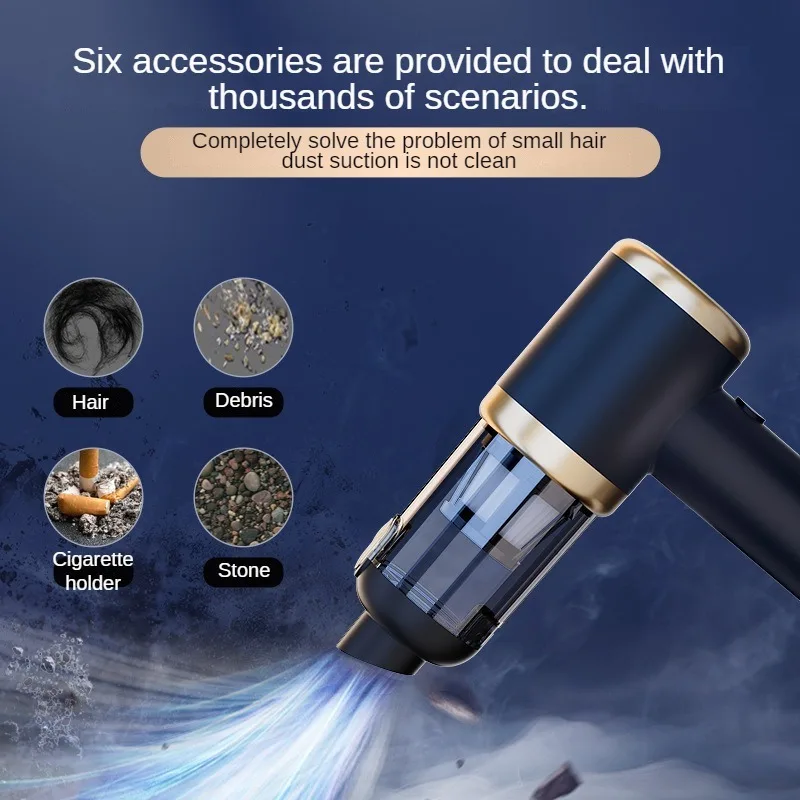 Powerful Wireless Car Vacuum Cleaner 4000mAh Large Capacity Battery Blow and Suck Car Accessory Dual-purpose Car and Home