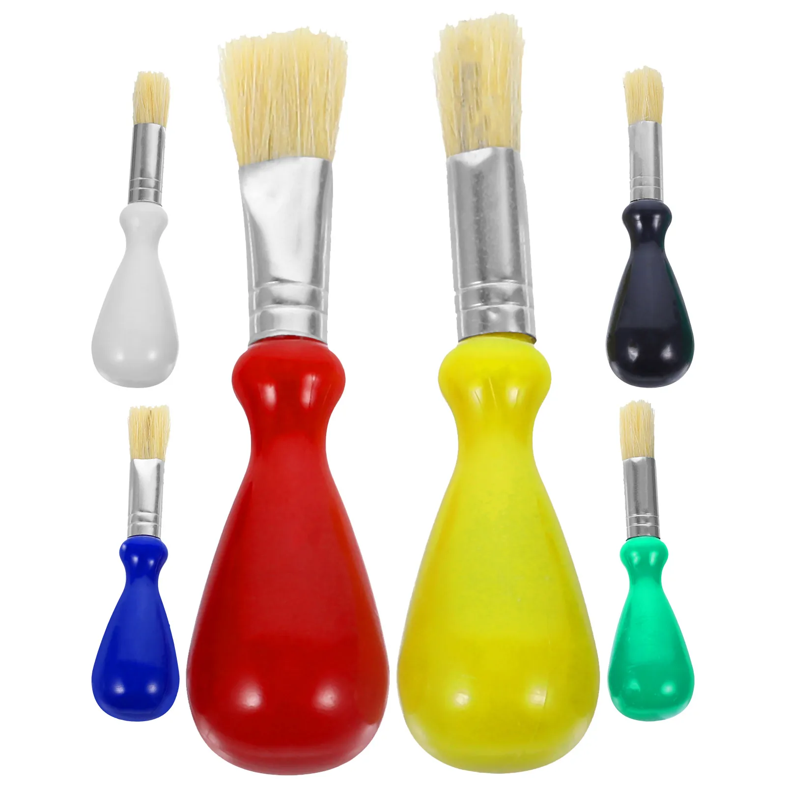 

6Pcs Oil Painting Brushes Artist Short Handle Paint Brush Set Portable Lightweight for Kids Watercolor Acrylic Canvas