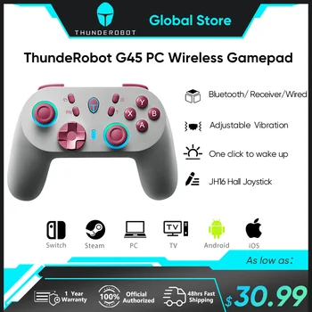 ThundeRobot G45 PC Version Wireless Gamepad 500Hz Vibration Hall Joystick Bluetooth Controller for PC Gamer Black Legend: Wukong