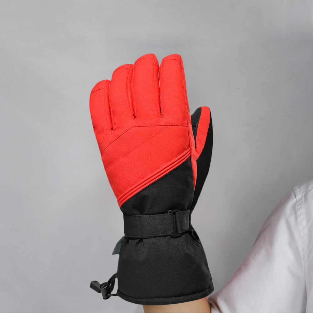 1Pair Windproof Skiing Gloves Double Waterproof Screen Winter Riding Outdoor Gloves Cycling Supplies