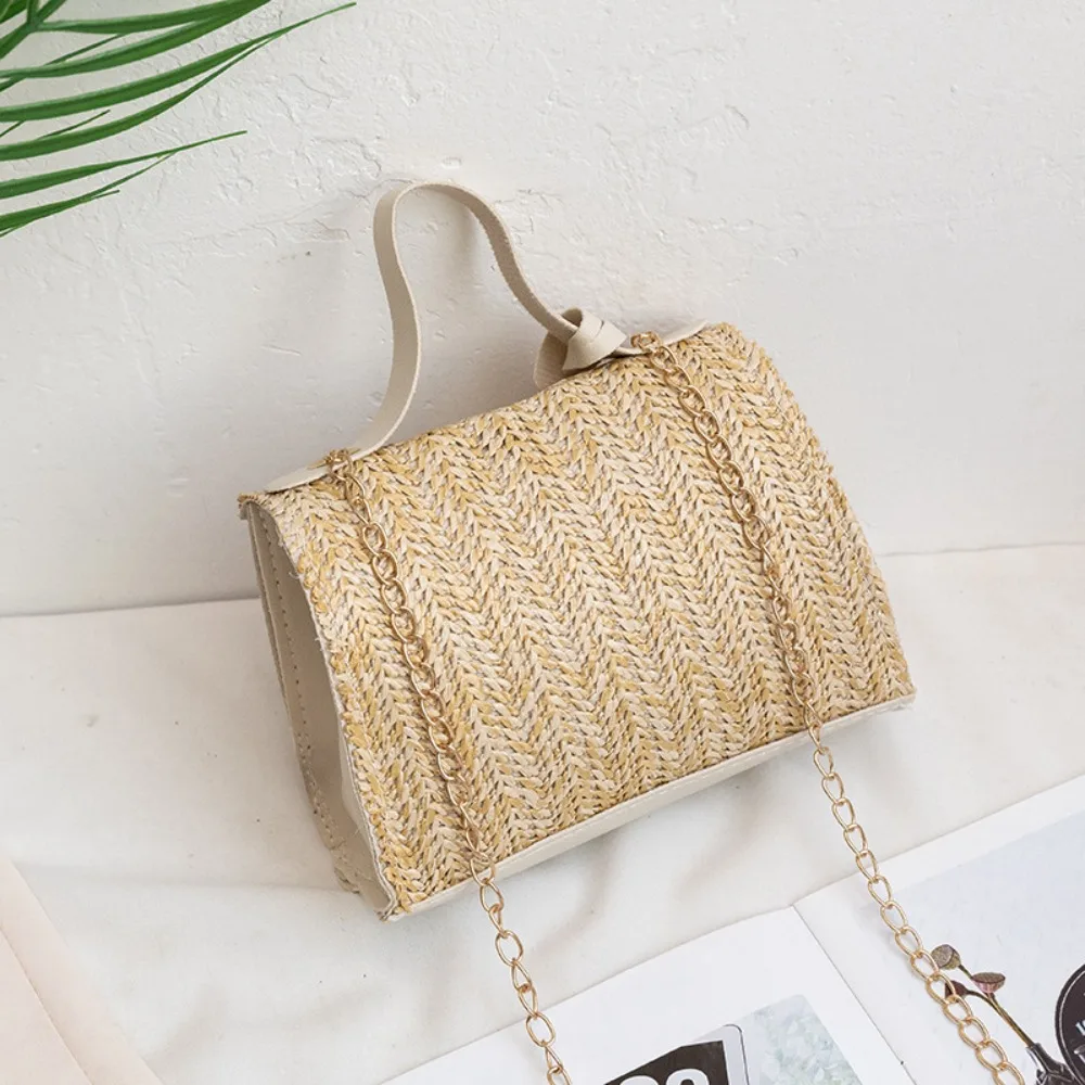 Trendy Fashion Women's Bbag New Personality Woven Handbag Temperament Kelly Bag Straw Woven Bag