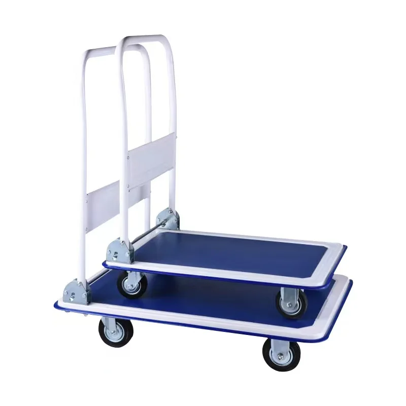High Load Capacity 150KG/300KG Foldable Hand Trolley Cart Loading Thickened Platform Push Trolley Folding Cart