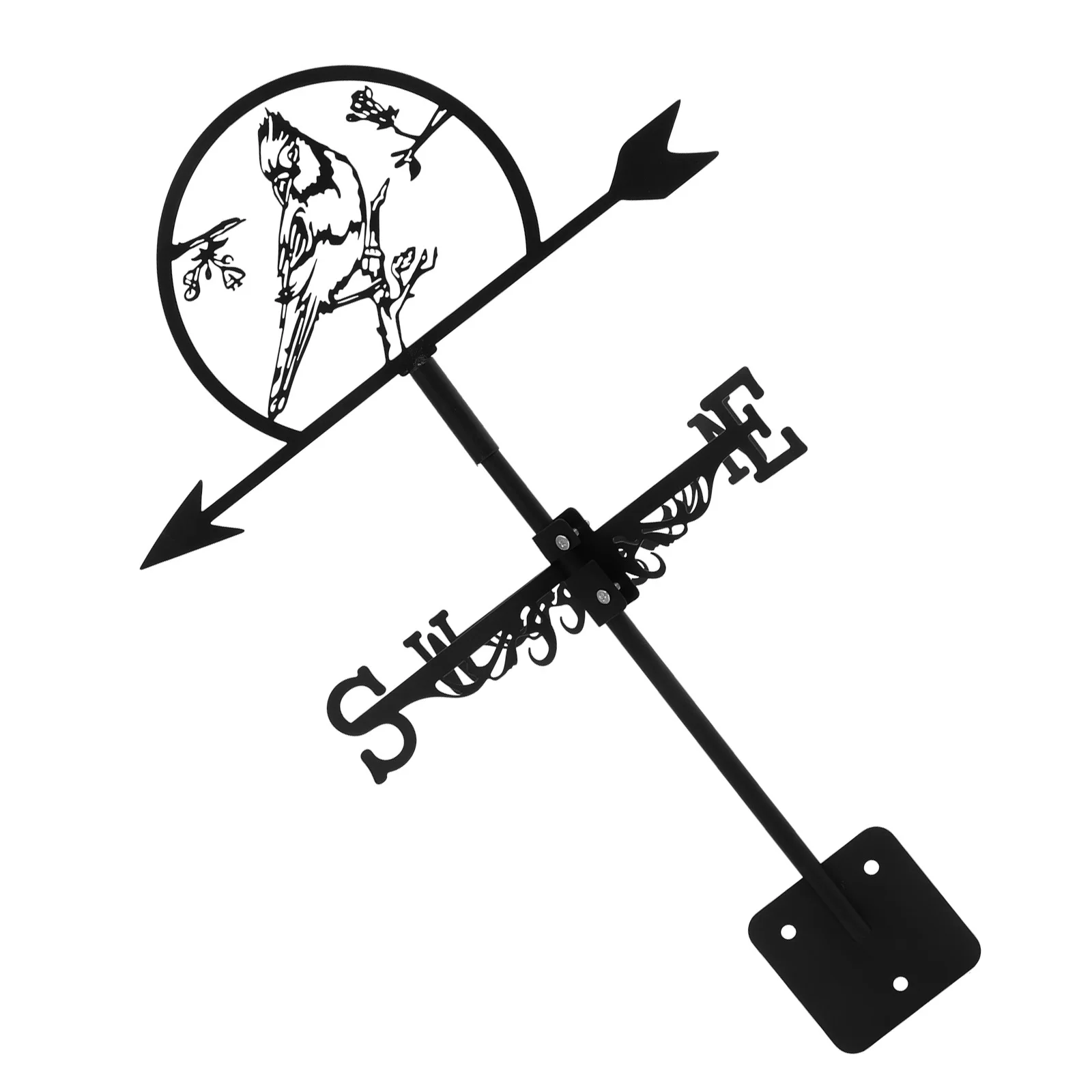 Weather Vane for Outdoor Garden Decor Iron Ground Insert Weathervane with Wind Direction Indicator Retro Style Metal Roof