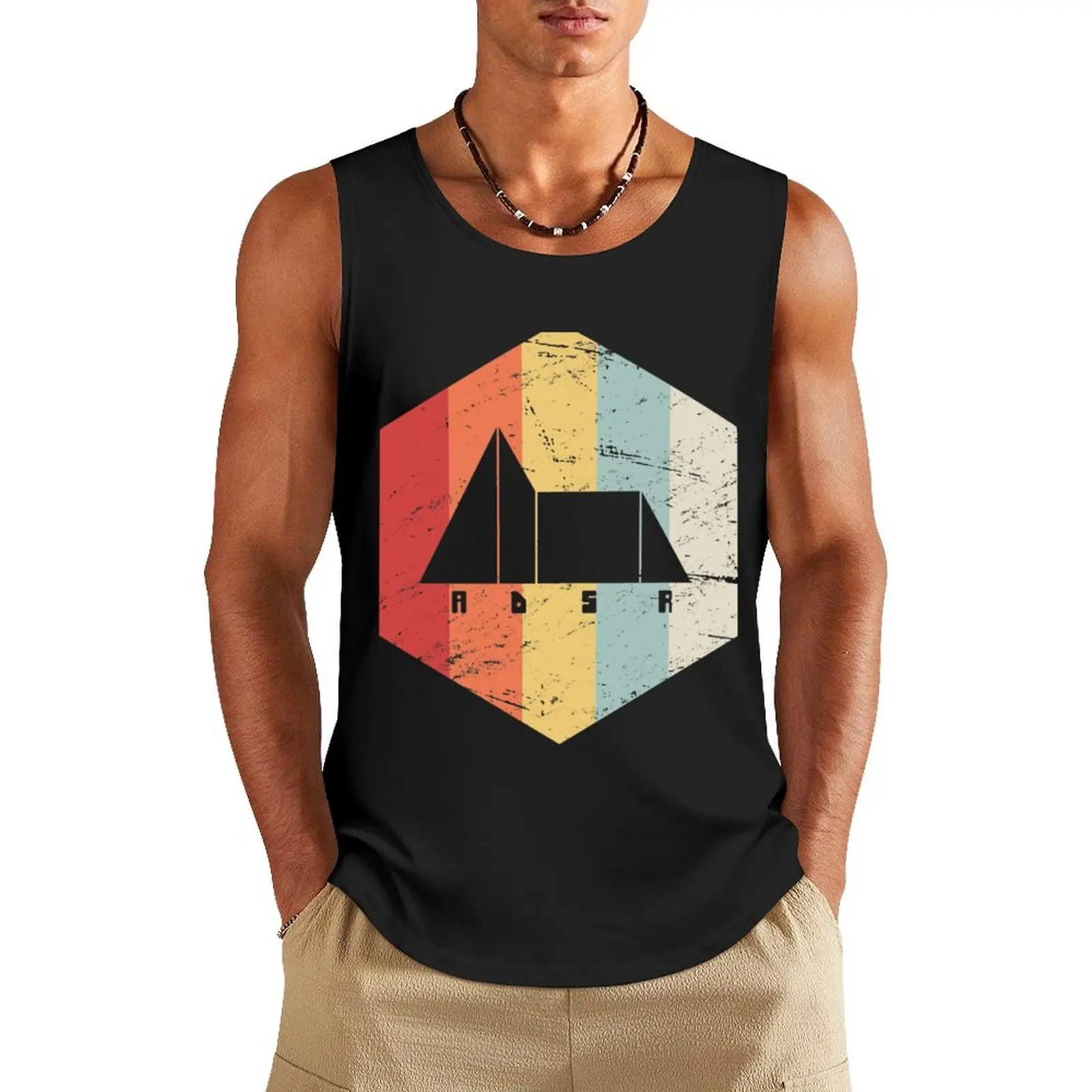 

Retro Synthesizer ADSR Classic Tank Top clothing men gym Men's t-shirts Men's gym sleeveless gym shirts male