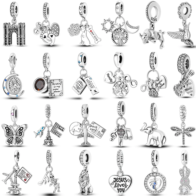 Plata de Ley 925, Gran Oferta, Arco Triunfal 2026, Viaje Alrededor del Mundo, Elefante, Compatible con Pulseras Originales, Joyería DIY, Regalos