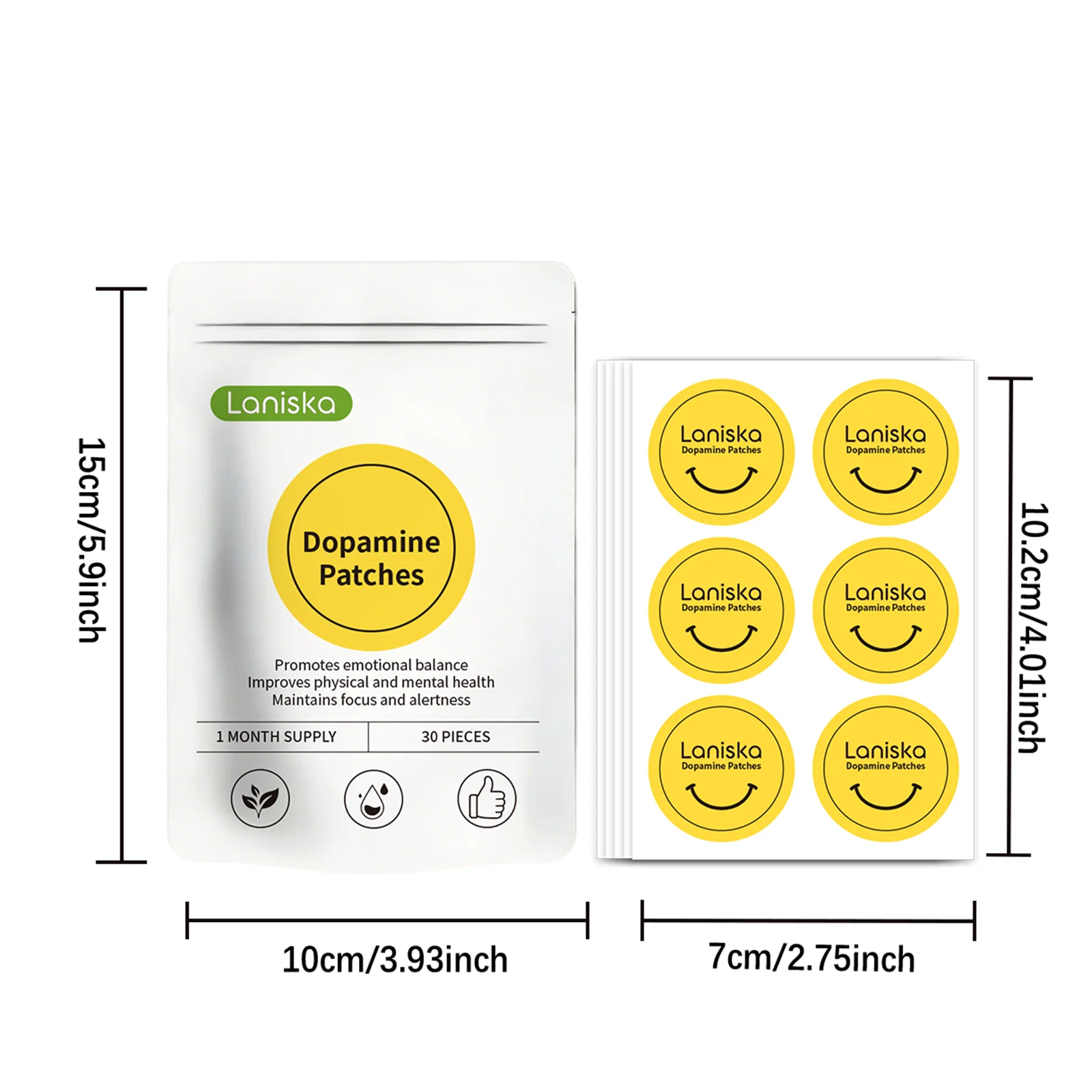 Dopamine Skin Patches 2 Pack 4 Pack 6 Pack Emotional Balance Focus Alertness Body Care Stickers