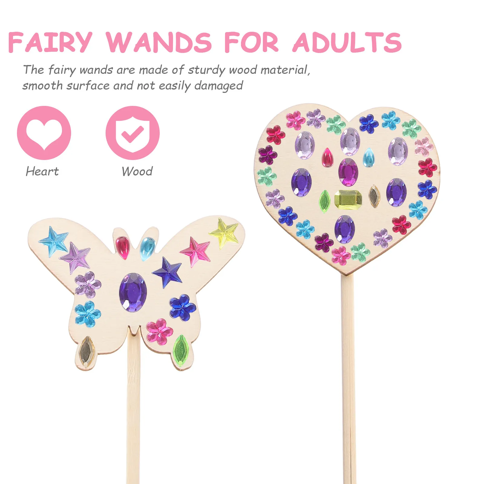1Set Unfinished Wood Fairy Wands Blank DIY Craft Kit for Birthday Party Classroom Decoration Fairy Wand Sticks Party Favors