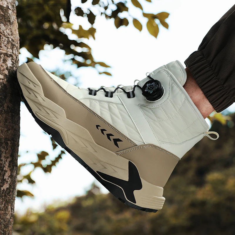 أحذية رجالية عالية الجودة من القطن الدافئ القطيفة شتاء جديد غير قابل للانزلاق في الهواء الطلق أحذية الثلوج غير الرسمية موضة جوكر أحذية العمل الشبابية أحذية قطنية #4