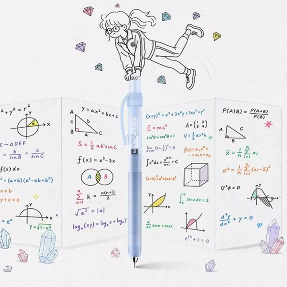 Japan Sakura Gel Pen 0.5mm Black ST Double Ballpoint Tip, Water & Light Resistant, Long Writing Comfort, Smooth Ink Stationery