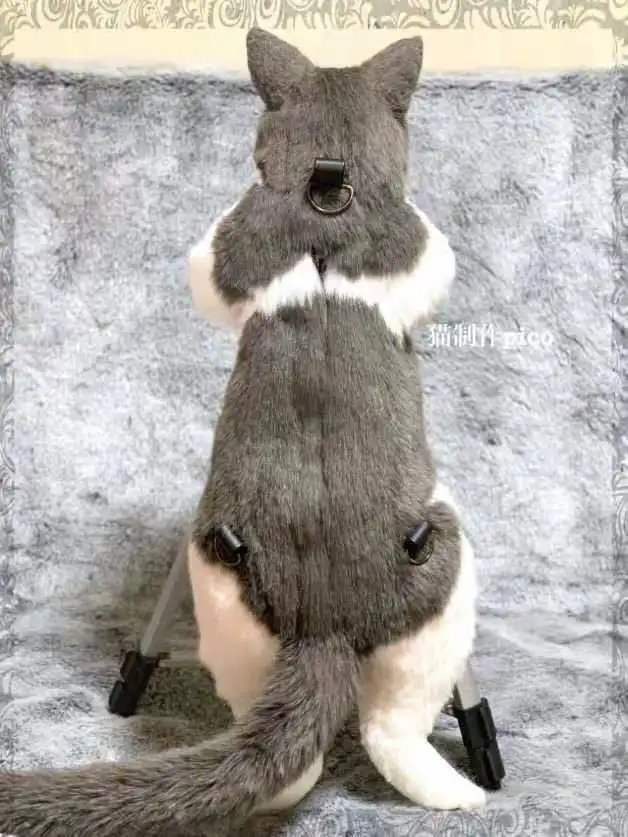 2025 Autumn/Winter New Simulated Animal Cat Backpack Japanese Style Backpack Large Capacity Plush Doll Fashion Backpack For Wome