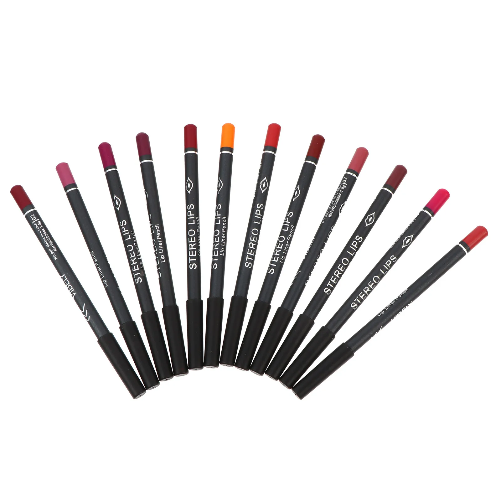 

12pcs Lip Liner Wood Material Safe Long Lasting Waterproof Pigmented Tip Matte Makeup Supplies Cosmetics Beauty Tools