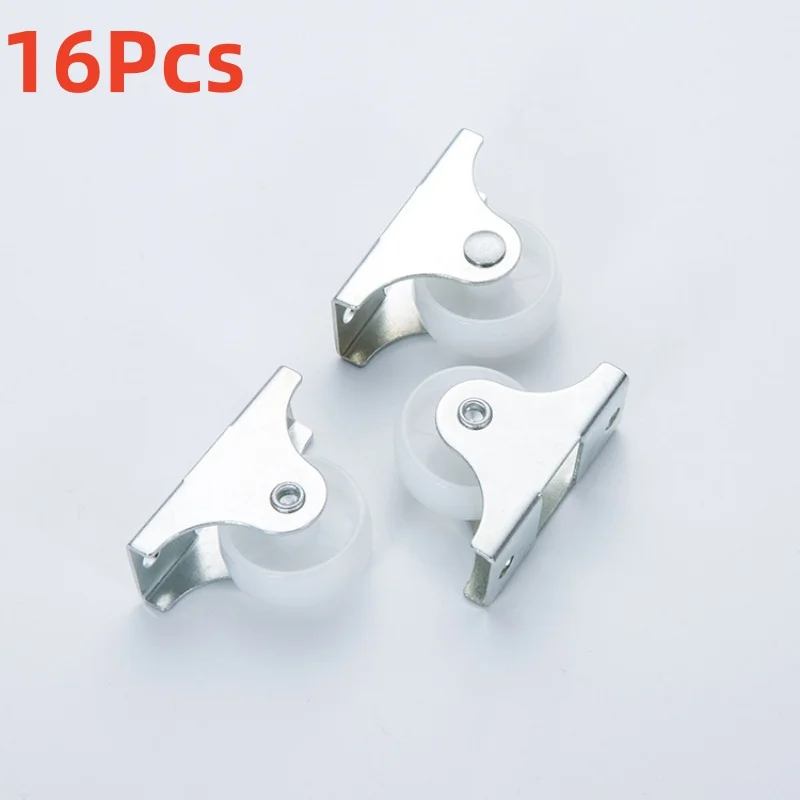 4/8/16pcs White Rail Fixed Casters 1 Inch Small One-Way Wheel Furniture Wheel Plastic Directional Wheel Hardware Accessories