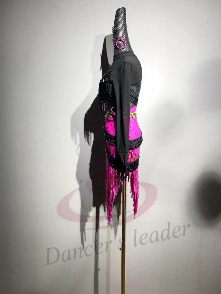 Lateinische Tänzer, Erwachsene, Kinder, hochwertige, maßgeschneiderte Blumenkostüme mit Farbblockierung, Tango-Samba-AB-Stein-Performance-Kleider