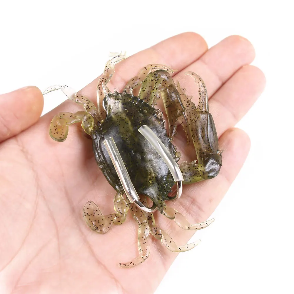 Soft bait imitation crab 8cm/19g imitation with hooks sinking soft Lure crab winter anti bottom ice fishing bait fishing tackle