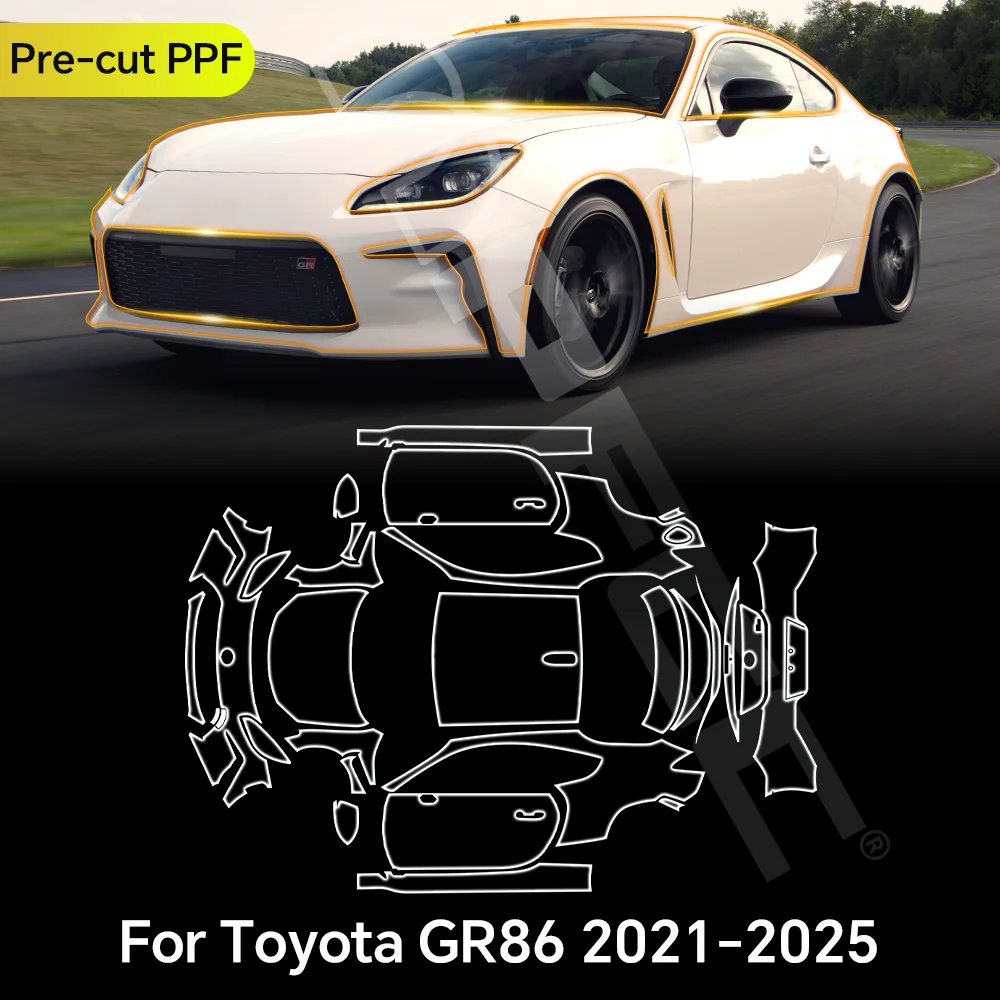 

For Toyota GR86 2021-2025 9Mil TPU Paint Protection Film Clear Bra Car Body Anti-Scratch Pre-cut PPF Resistant Invisible Cover