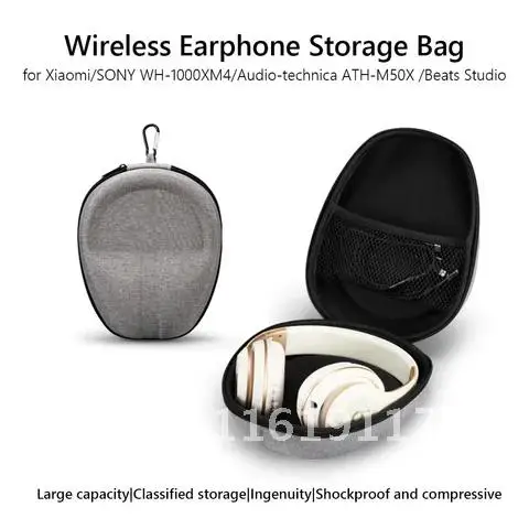 Portable Headphones Case Cover Box for Audio-technica ATH-M50X ATH-M40X ATH-M50S ATH-M20X ATH-M30 Headset Bag Carrying Case