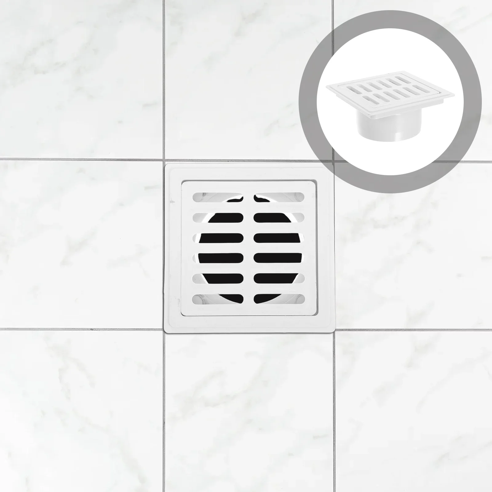 

PVC Square Floor Drain Insert Simple Design Efficient Drainage Bathroom Kitchen Laundry Floor Drain Cover Solution Replacement