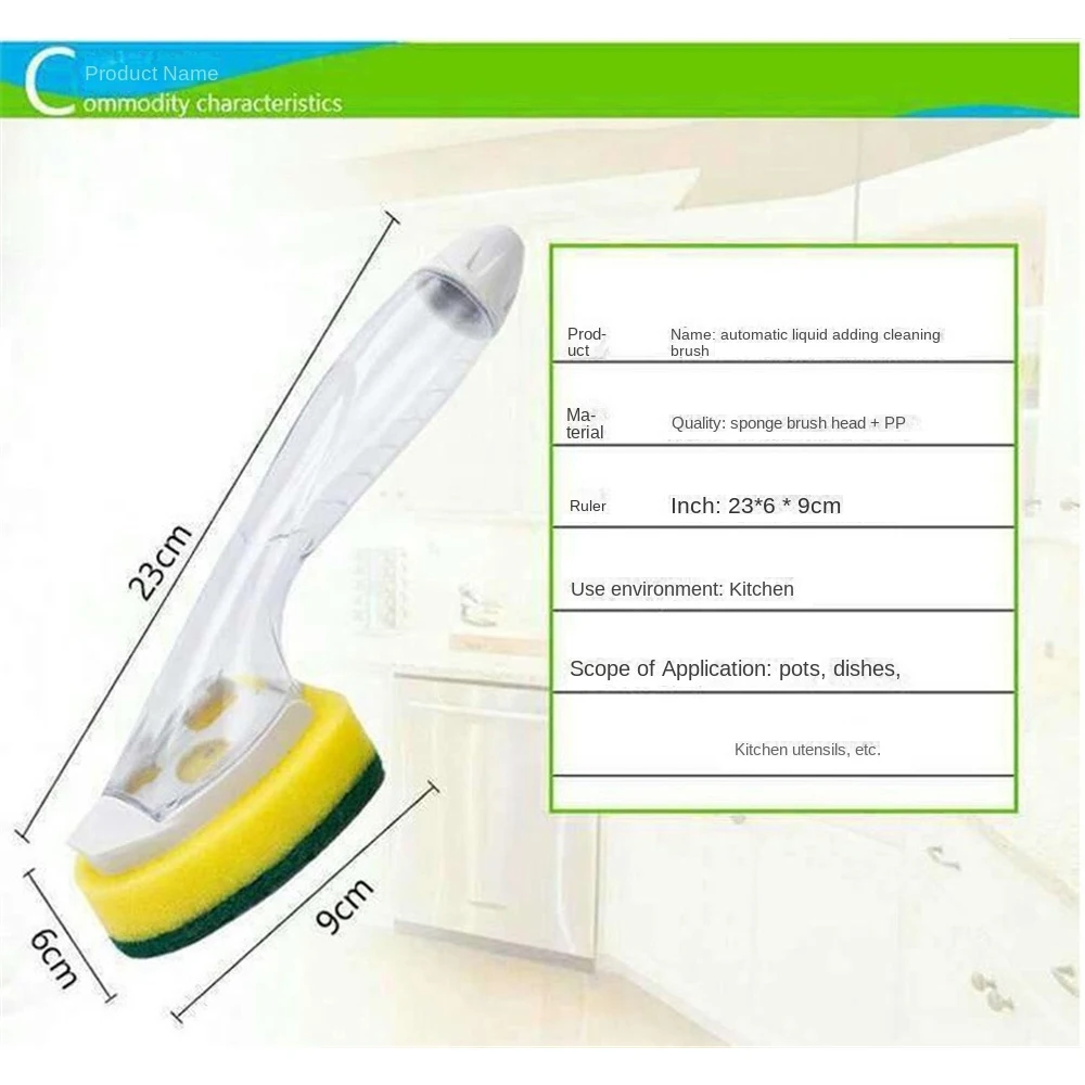 Sponge Portable Removable Handle Removable Household For Cookware Dishes Kitchen Utensils Kitchen Cleaning Tools Sponge Brush