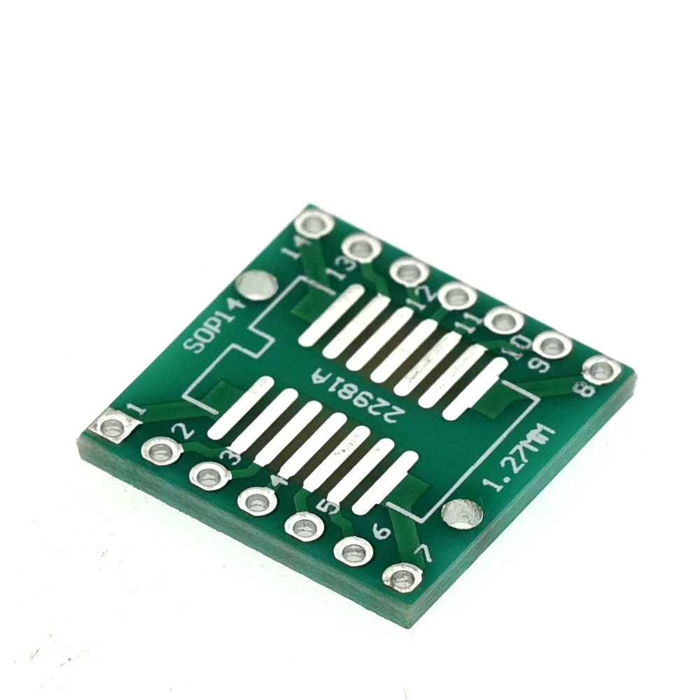 10-100PCS SOP14 SSOP14 TSSOP14 to DIP14 Adapter Board 0.65/1.27mm Pitch SMD to Dual In-Line PCB Converter for IC Prototyping