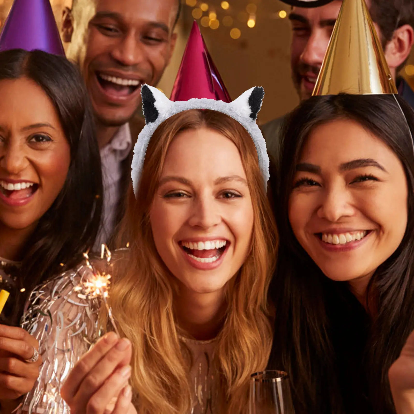 

1Set Exquisite Animals Ear Headband Tail Costume Prop Party Festival Hair Decor Women Kids Women Animals Ear Headband