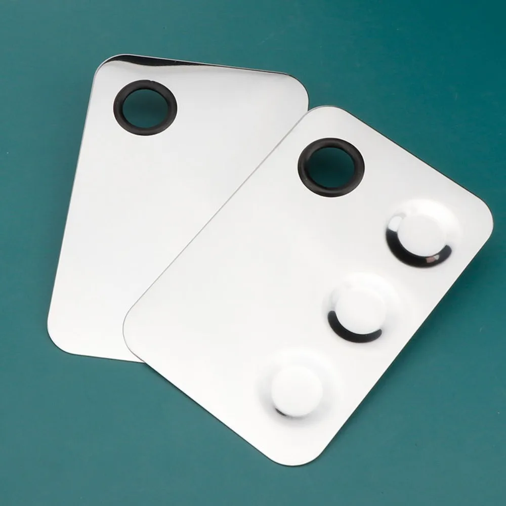 ビューティースチール化粧パレットスパチュラ多機能ステンレス鋼メイクアッププレートトレイシルバーファンデーションアイシャドウミキシングツール