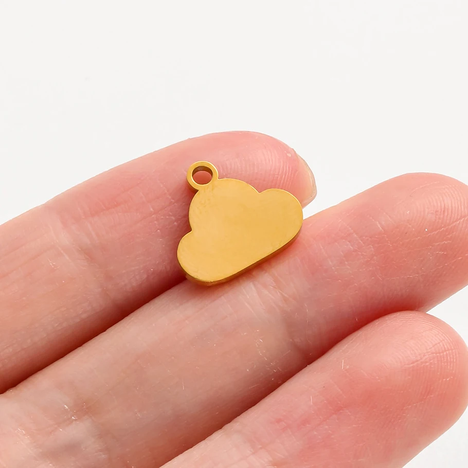 6 Stück/Set Echtvergoldete Weltraum-Alien-Anhänger Astronaut Sonne Mond Stern Charm Edelstahl-Charms für Schmuckherstellung Zubehör – Detail 10