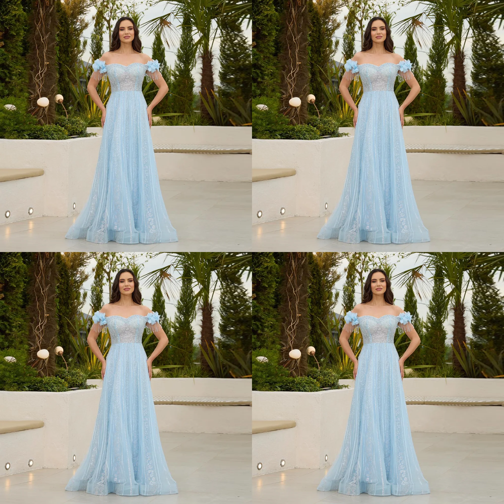 Изысканное вечернее арабское платье из тюля с воротником-сердечком и бисером, длинное вечернее платье трапециевидной формы с открытой спиной и цветочными блестками по индивидуальному заказу