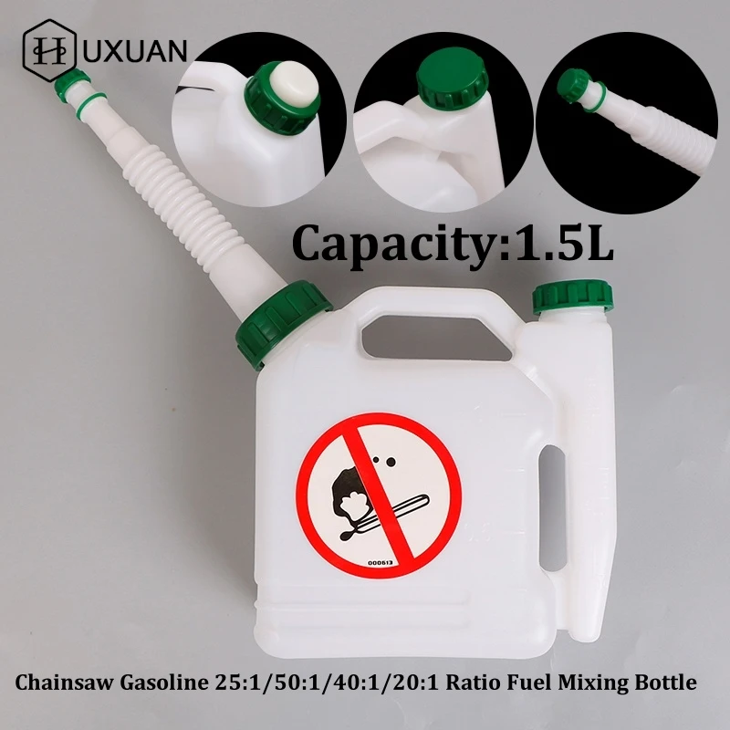 1Pc 1.5L 25:1 50:1 40:1 20:1 Ratio Fuel Mixing Bottle Garden Tool Parts Chainsaw Gasoline Oil Pot Petrol Fuel Mixing Bottle