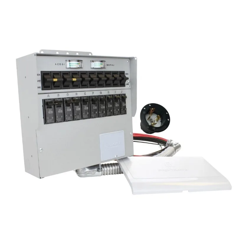 10-Circuit 2 Manual Transfer Switch with Optional Power Inlet