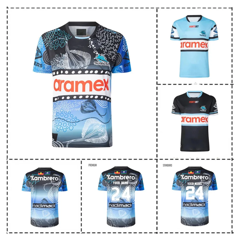 2024 CRONULLA SHARKS MENS INDIGENOUS RUGBY JERSEY 2024/25 Sharks HOME ANZAC HERITAGE JERSEY size S--5XL