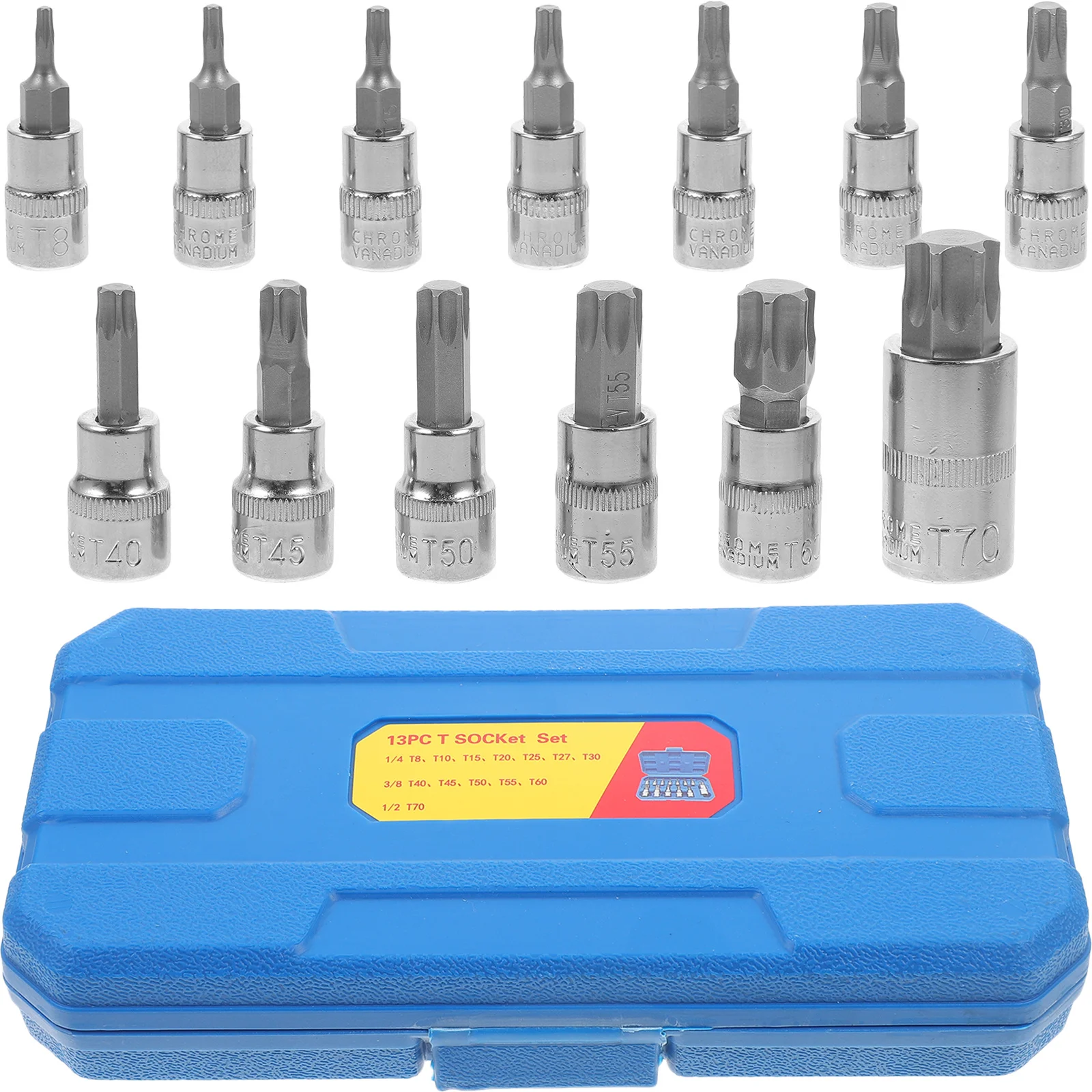 

13Pcs Bit Socket Set with Hexagonal Heads Sturdy Construction Resists Deformation Ideal for Assembly Repairs Portable Compact