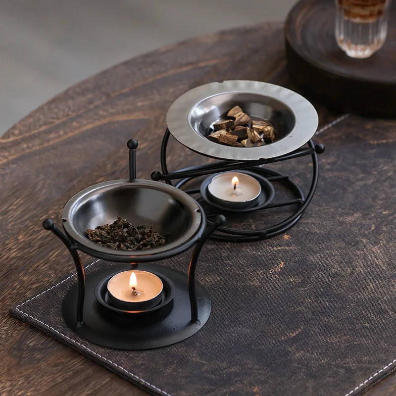 

Iron Incense Burner Stand Holder Candle Tray 4 Styles Cylinder Globe Diamond Kitchen Shape Home Decor for Meditation Hotel