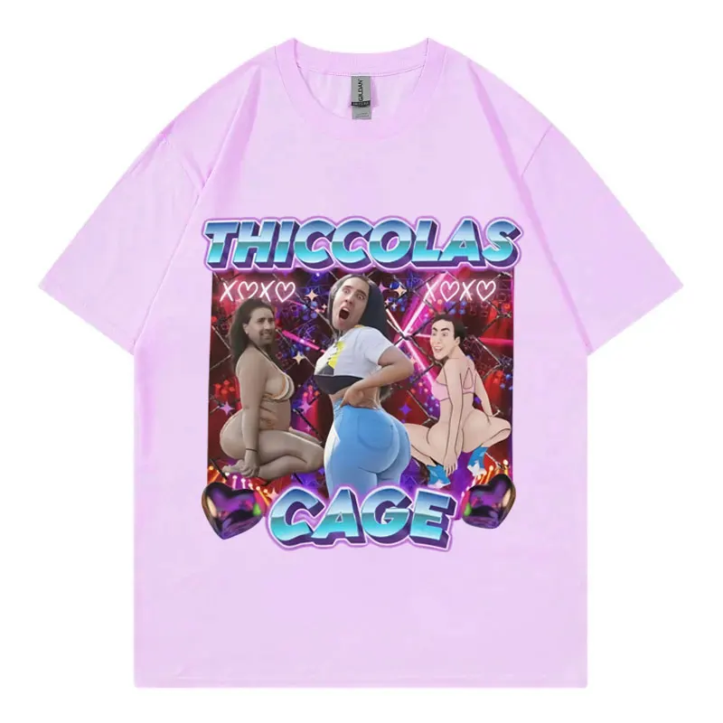 Thiccolas Cage Funny Meme T Shirt High Street Fashion Trend Short Sleeve T-shirt Men Women Clothing Harajuku Y2k Street T-shirts - Image 6