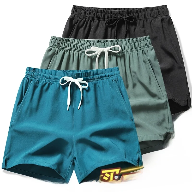 

Men's Sport orts Qui Dry Ice Silk Summer Fitn Running Training 34 Tee-quarter Marathon Athletics Beach Pants