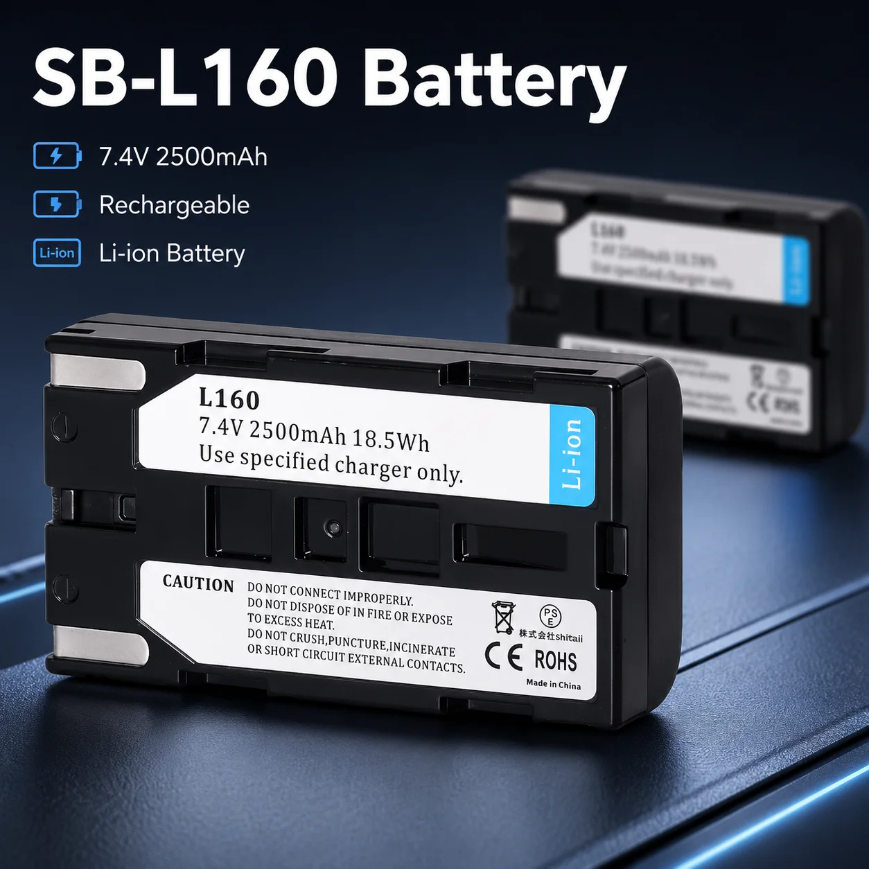 Rechargeable Camcorder Battery 2500mAh SB-L160 SB-L320 SB-L480 SB-L110A for Samsung SC-L520 SC-L530 SC-L550 VP-L500