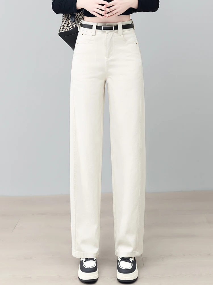 

High Waist Straight Leg Jeans Women's Casual Wide Leg Banana Pants Spring Autumn New Style Korean Style Comfortable Breathable