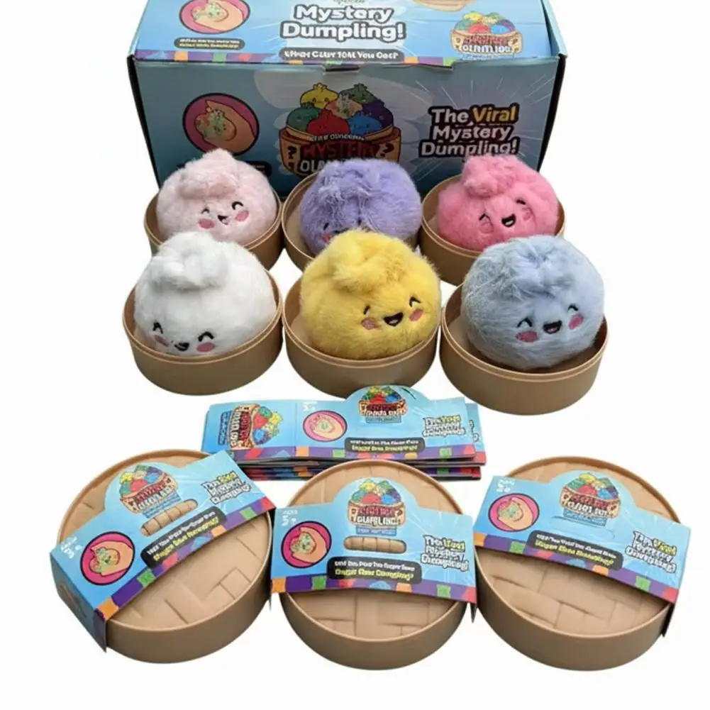 Caja Sorpresa de la Serie Dumpling Antiestrés, Lindo Peluche de Dumpling Suave y Esponjoso, Color Aleatorio, Peluche Coleccionable, Regalo Sorpresa