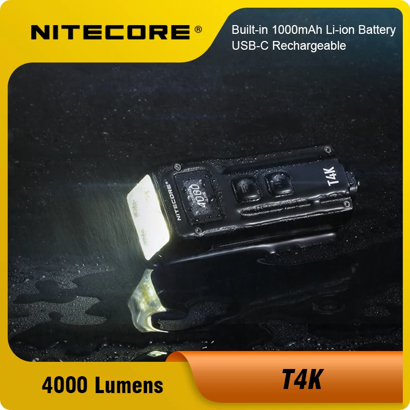 NITECORE T4K LED פנס 4000 לומנס עם בטאריה מובנית, מתחזק USB-C – ביקורת מפורטת והמלצות מעשית