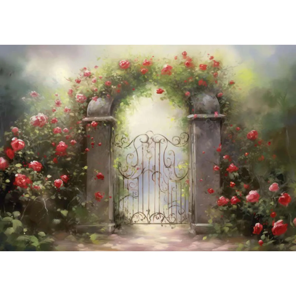 

Allenjoy Valentine's Day Rose Flower Arch Backdrop